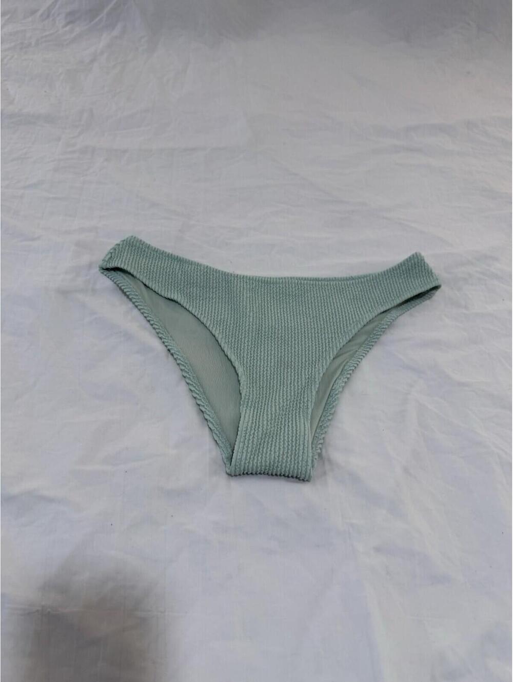 H&M Bikini Swim Bottoms Women’s Size 12 Green Swimsuit Swimwear Solid  130